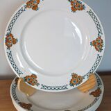 5 assiettes plates terre de fer Moulin des Loups Aubépine