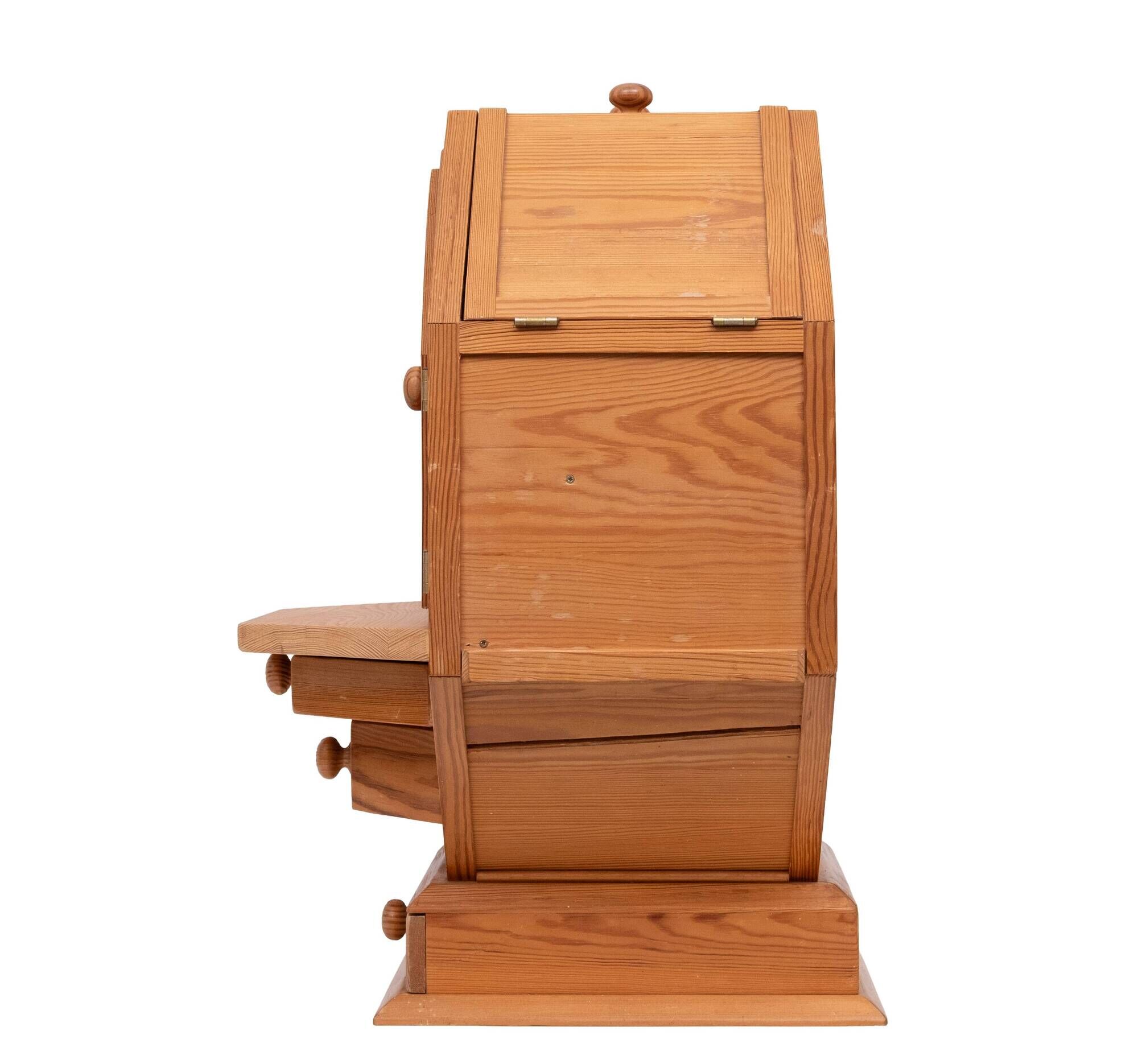 Metamorphic Solid Pine Dry Bar, Folding Design, 1970s, Good Condition