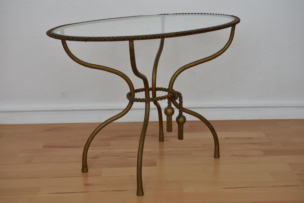 Twisted golden brass coffee table