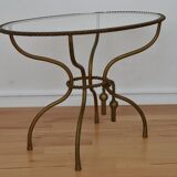 Table basse en laiton doré torsadé