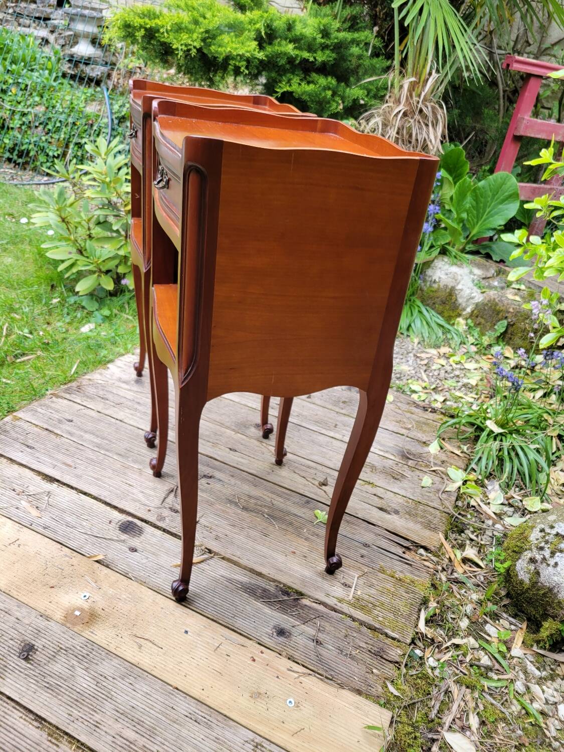 Pair of Louis XV bedside tables in cherry wood.