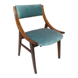 Renovated GFM 57 chair, Skoczek, designed by J. Kędziorek, navy blue