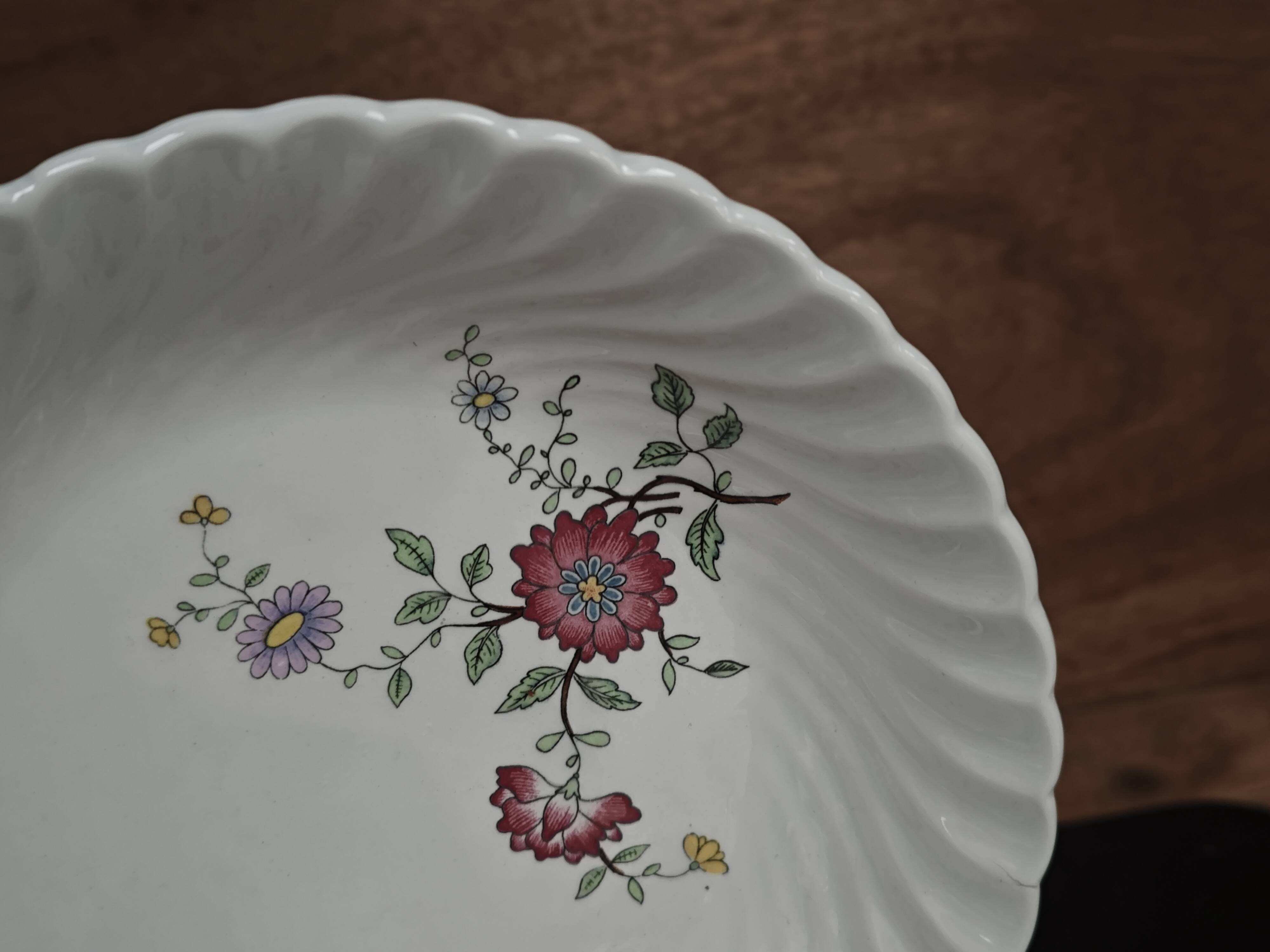 Set of 6 deep plates KG Lunéville Service Fleurs des Indes