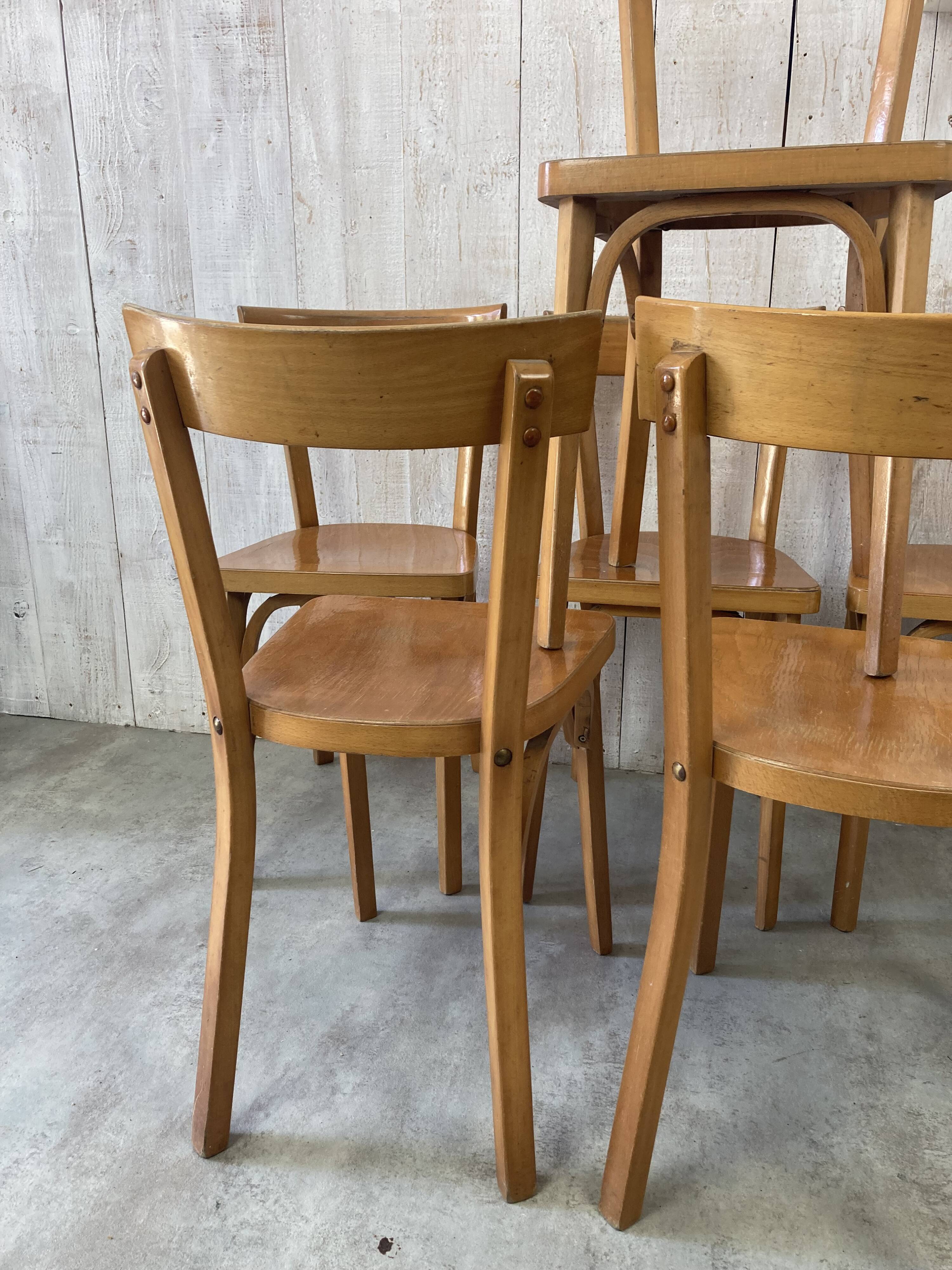 Ensemble de 6 chaises bistrot Baumann
