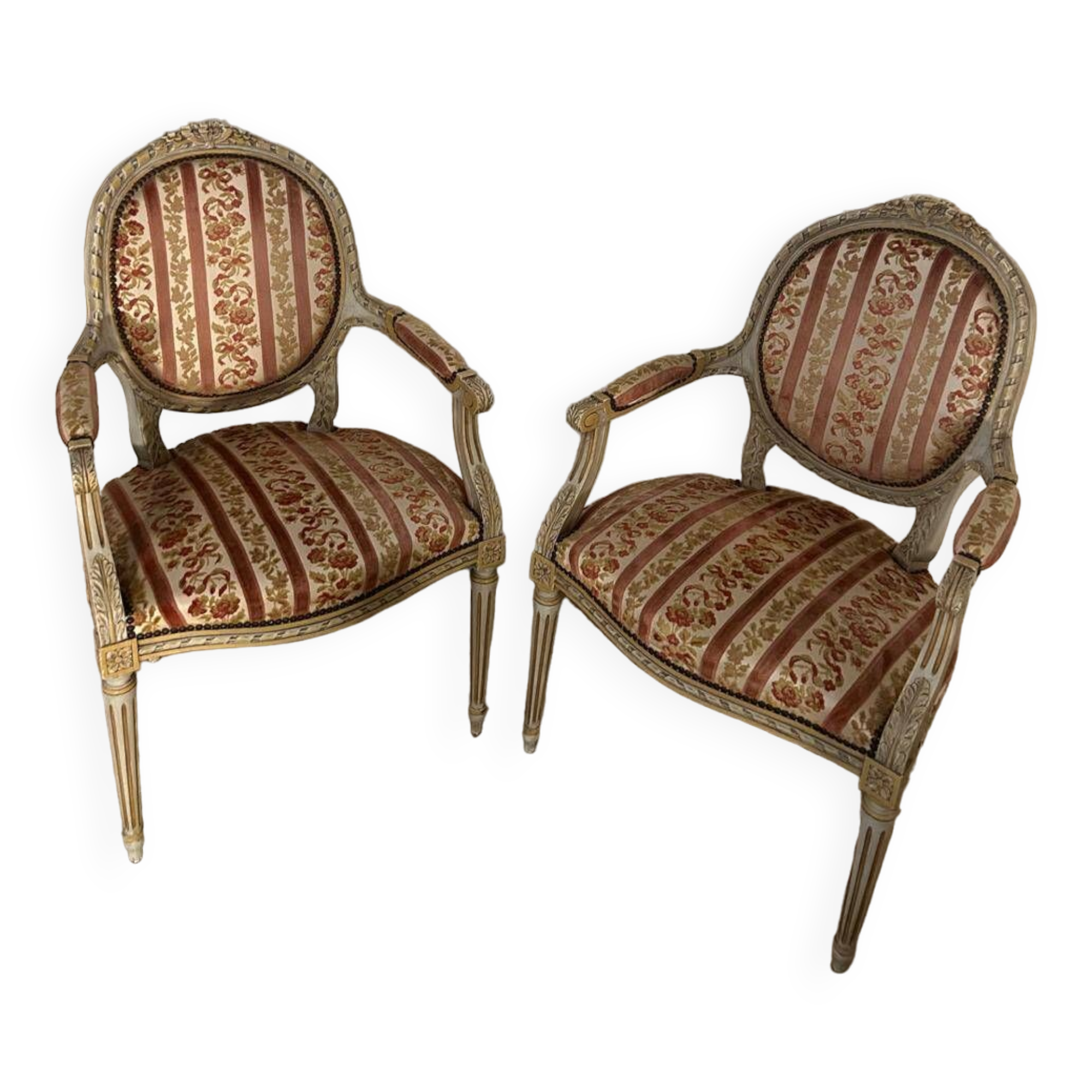 2 Pairs of Louis XVI period armchairs