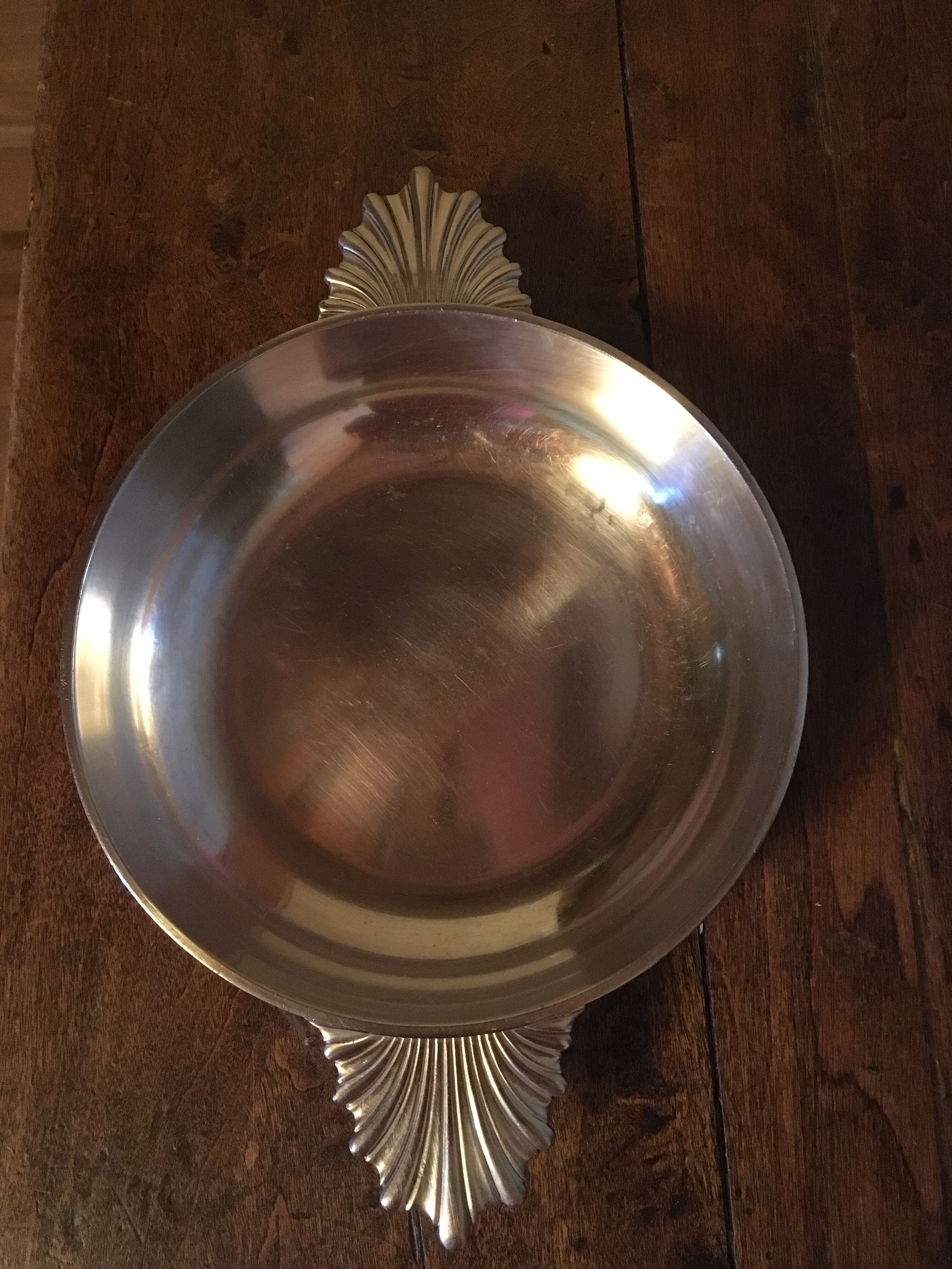 Christofle white metal serving dish