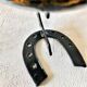 Candle holder photophore iron and amber glass vintage