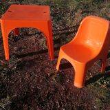 Children's orange table and chair set Progarden Italy