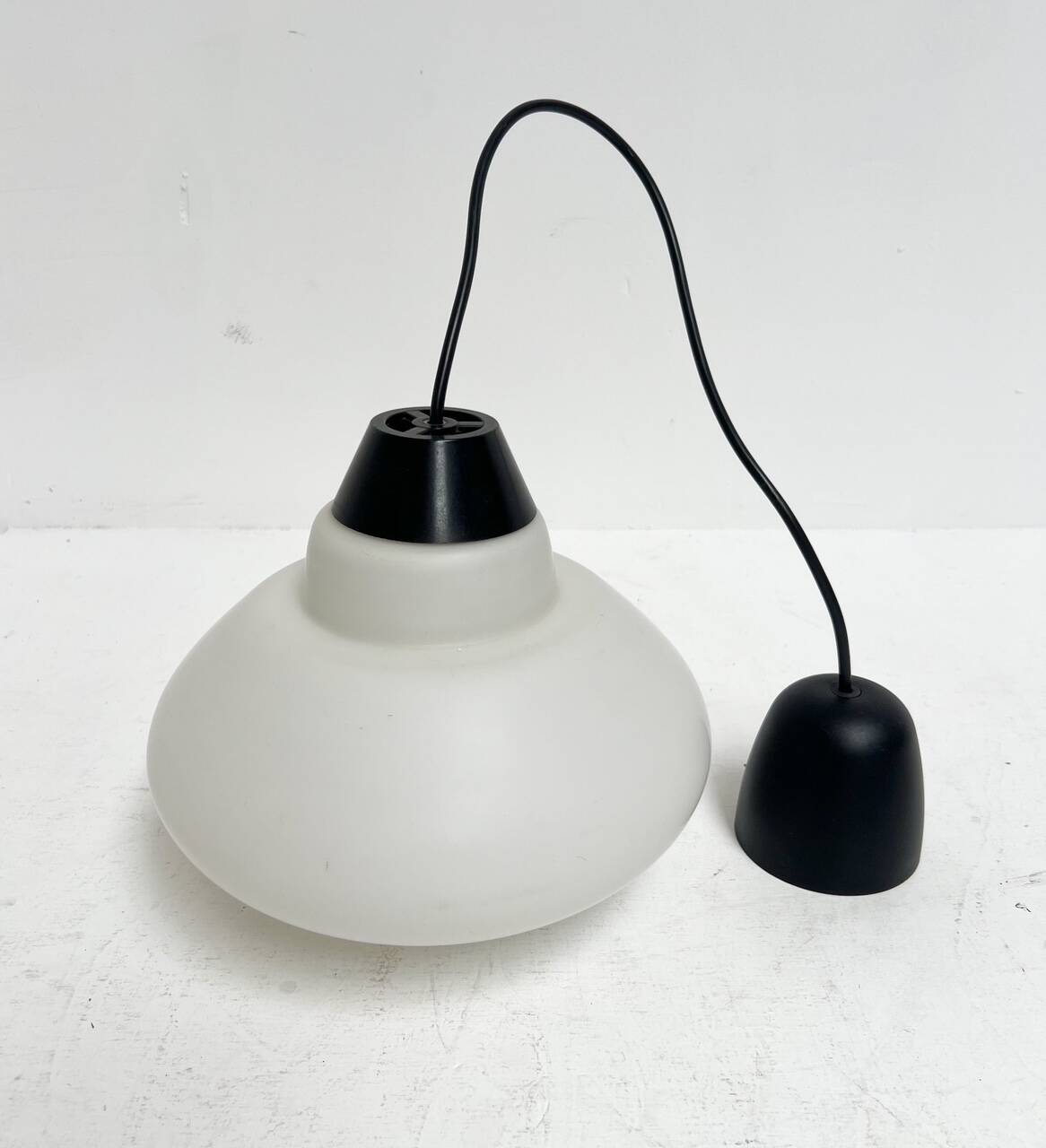 Round opal glass ceiling lamp by Philips, 1950s