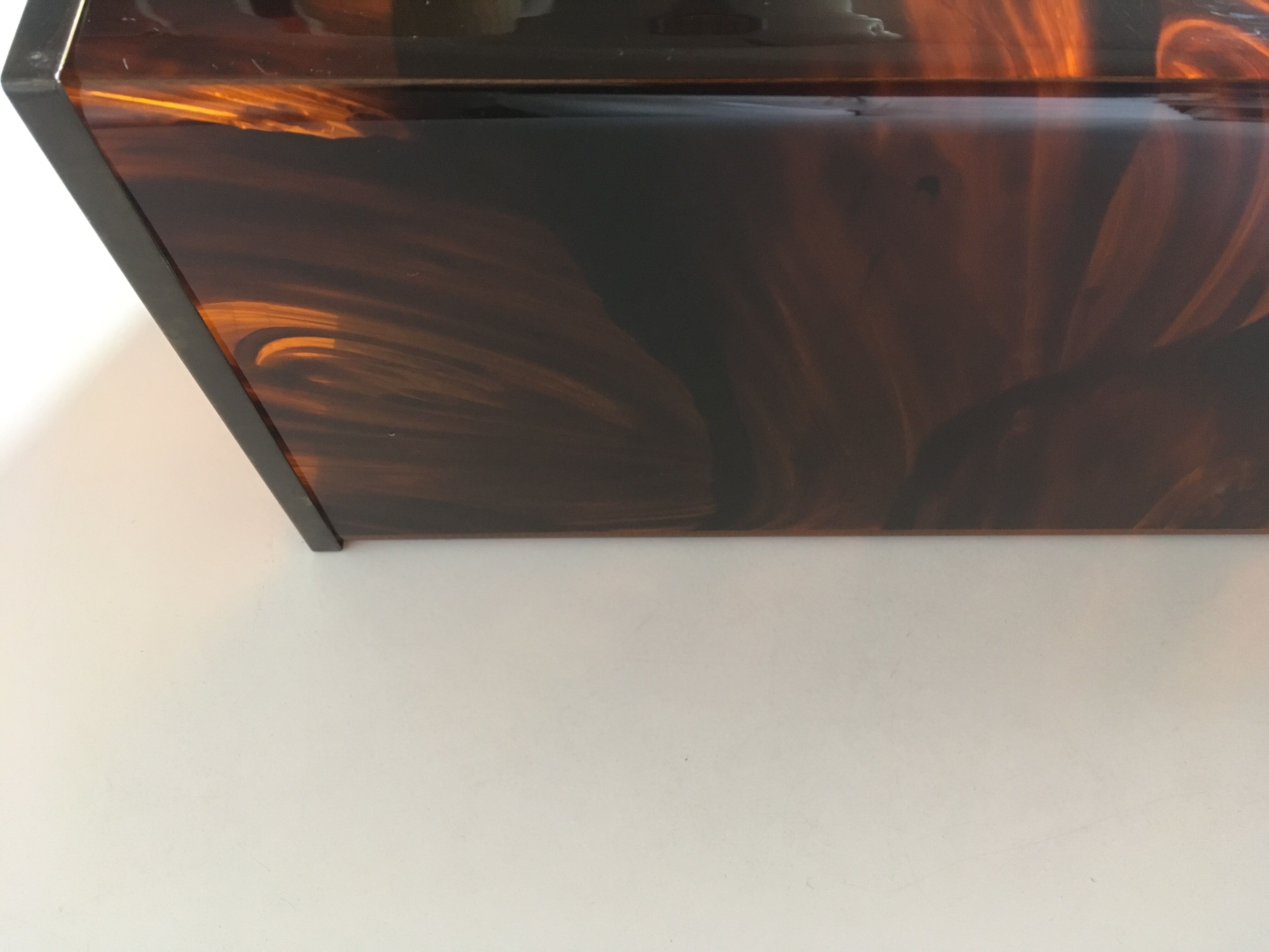 Porte parapuie de Lucite écaille Pompidou era années 70
