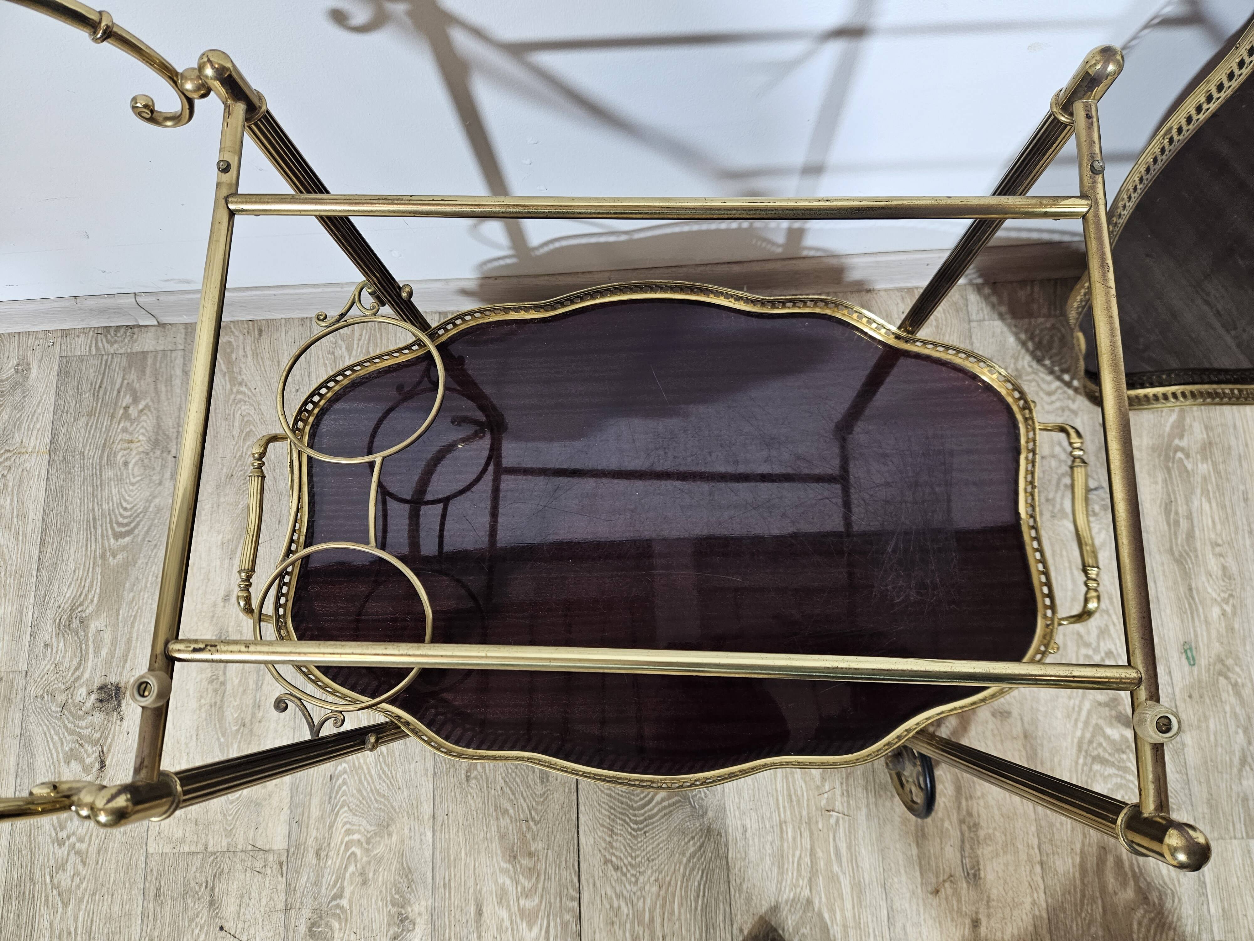 Luxurious bar cart,Maison Jansen, Hollywood Regency, France, 1950s/70s