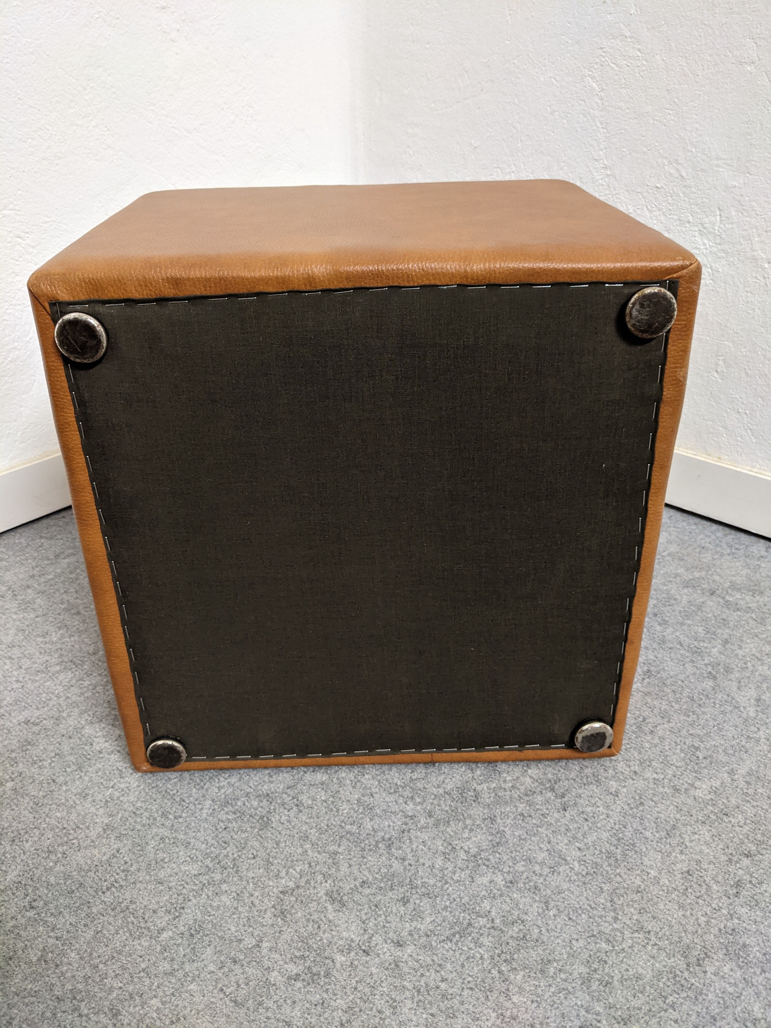 Vintage leather ottoman