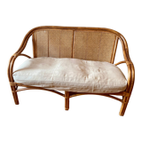 Banquette en rotin et cannage