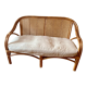 Banquette en rotin et cannage