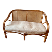 Banquette en rotin et cannage