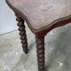 Console in carved solid oak with twisted turned legs, 1890