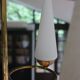 Mid-Century 6-Light Chandelier - Opaline and Brass