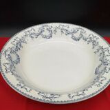 Hollow round dish Model Mozart blue in Sarreguemines earthenware