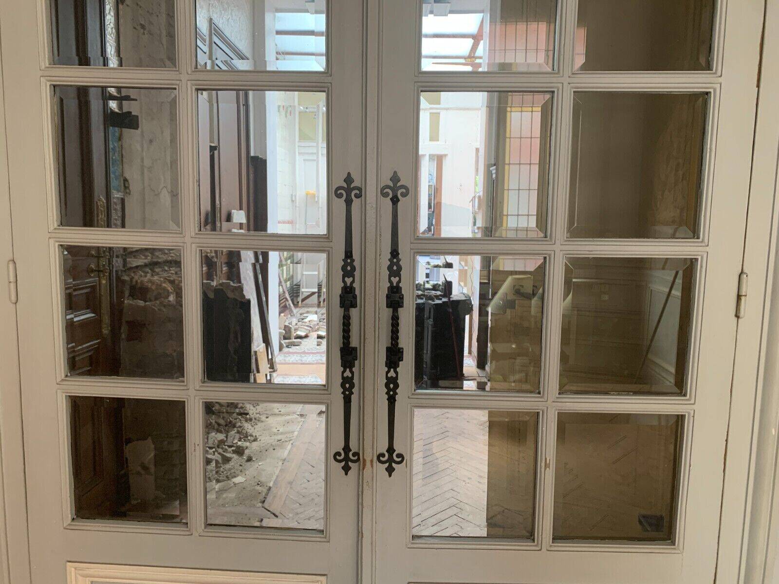 Double separation doors with transom and beveled glass 20th century