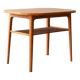 1960s Scandinavian oak coffee table with slatted shelf