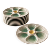 Set of 9 vintage oyster plates Salins France