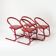 Set of 4 postmodern dining chairs in red lacquered metal and leatherette, italy, 1980s