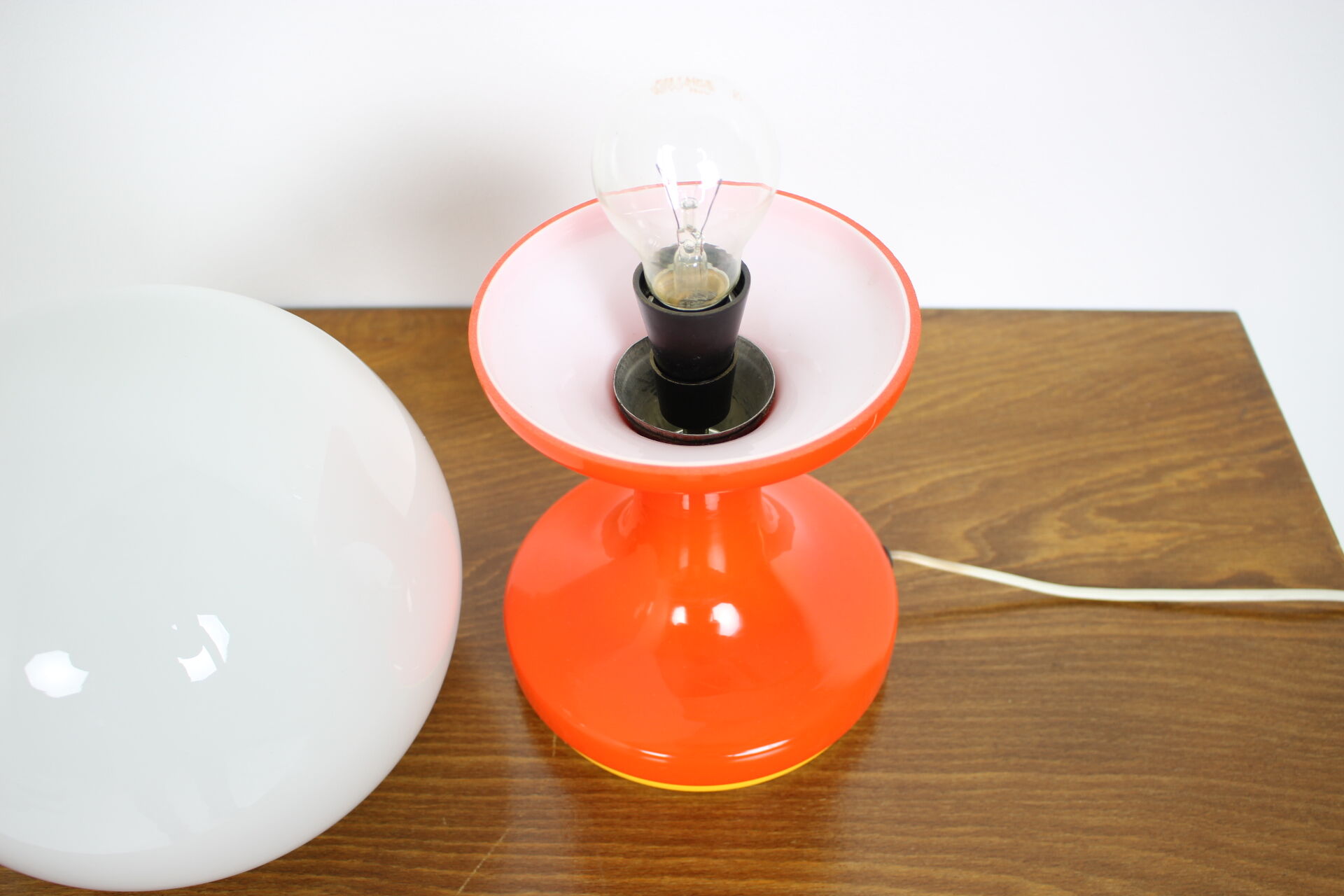 Midcentury All glass Table Lamp for Valasske Mezirici, Czechoslovakia, 1970s