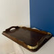 Wooden and brass serving tray