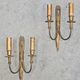Pair of Louis XVI style bronze wall sconces with bow and tassel, 1940s.