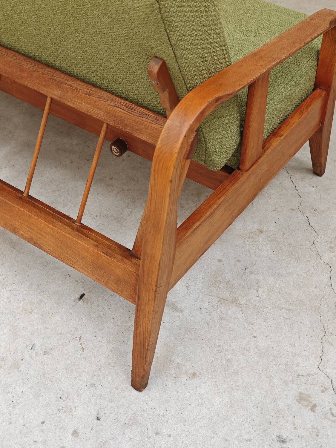 Green Banquette Daybed from Czechoslovakia 1960