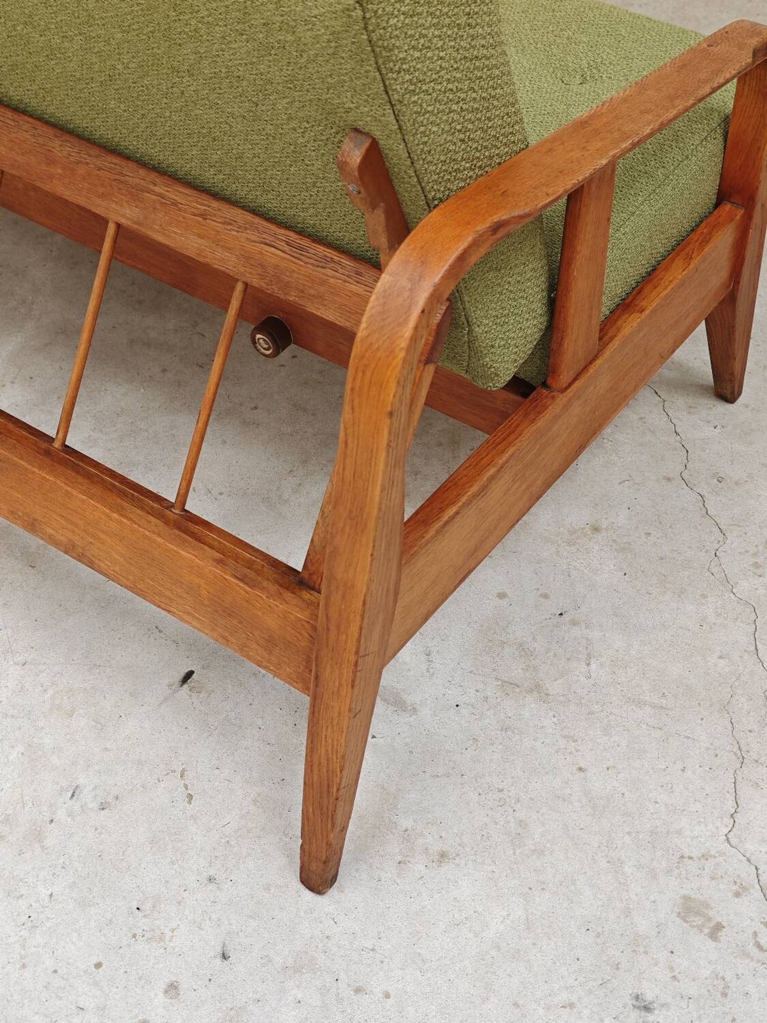 Green Banquette Daybed from Czechoslovakia 1960