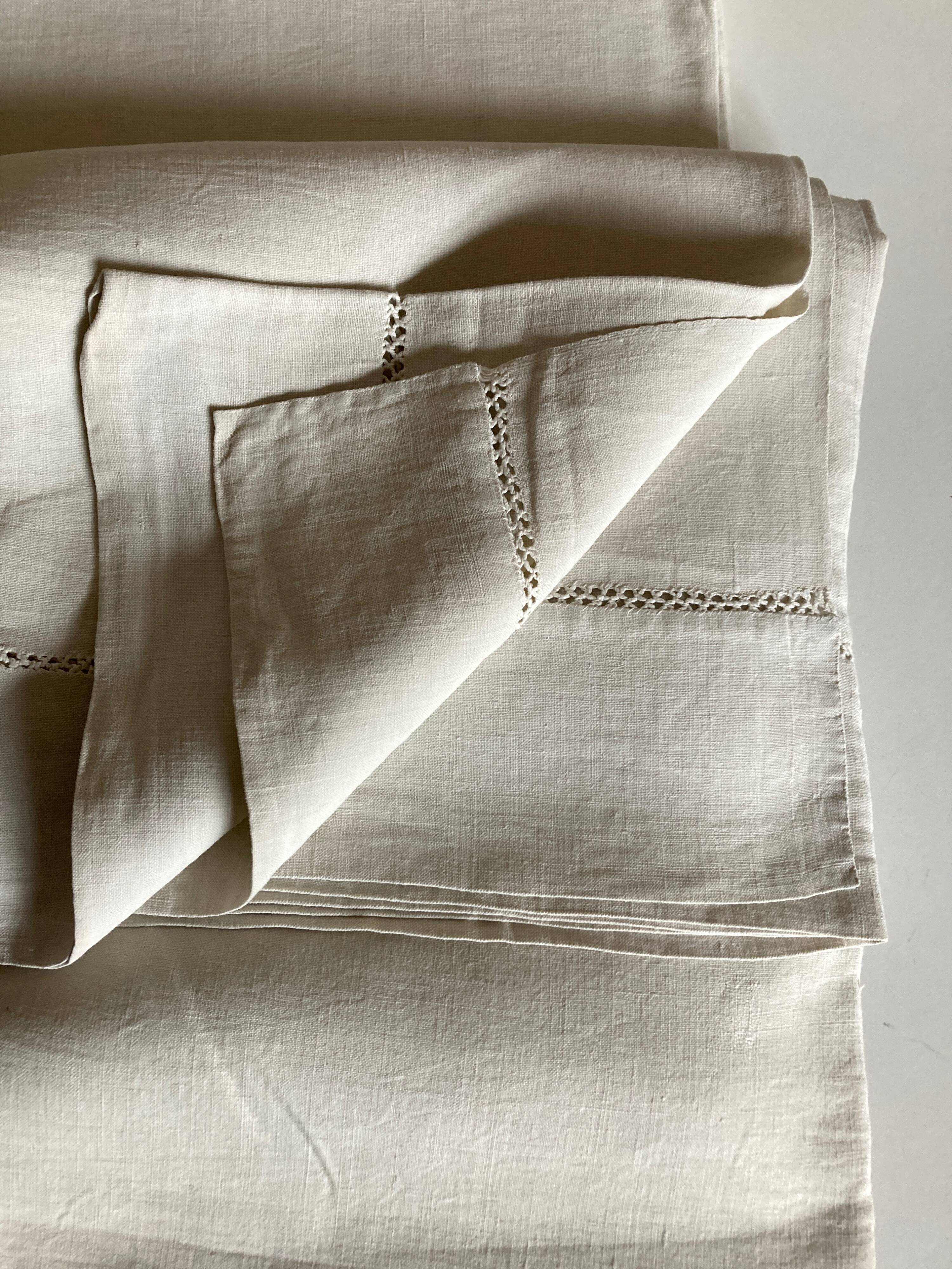 Country sheet linen canvas 19th without monogram L240cm