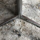 Coffee table with chrome legs and ceramic & wood top, vintage 70s