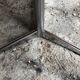 Coffee table with chrome legs and ceramic & wood top, vintage 70s