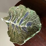 Vintage ceramic leaf-shaped vide poche, signed.