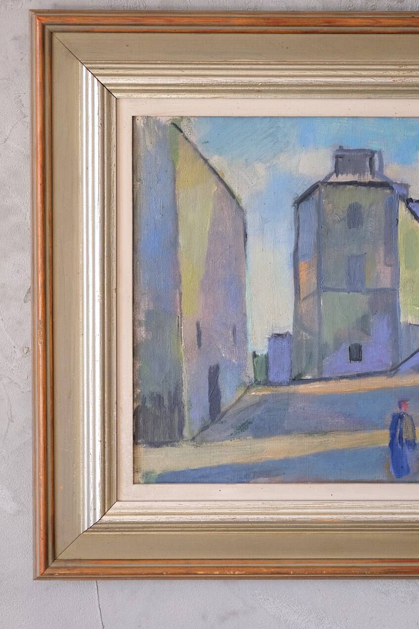 Oil on canvas cityscape 1951