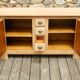Old low sideboard / side unit / industrial furniture in solid ash