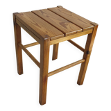 60s brutalist-style pine stool