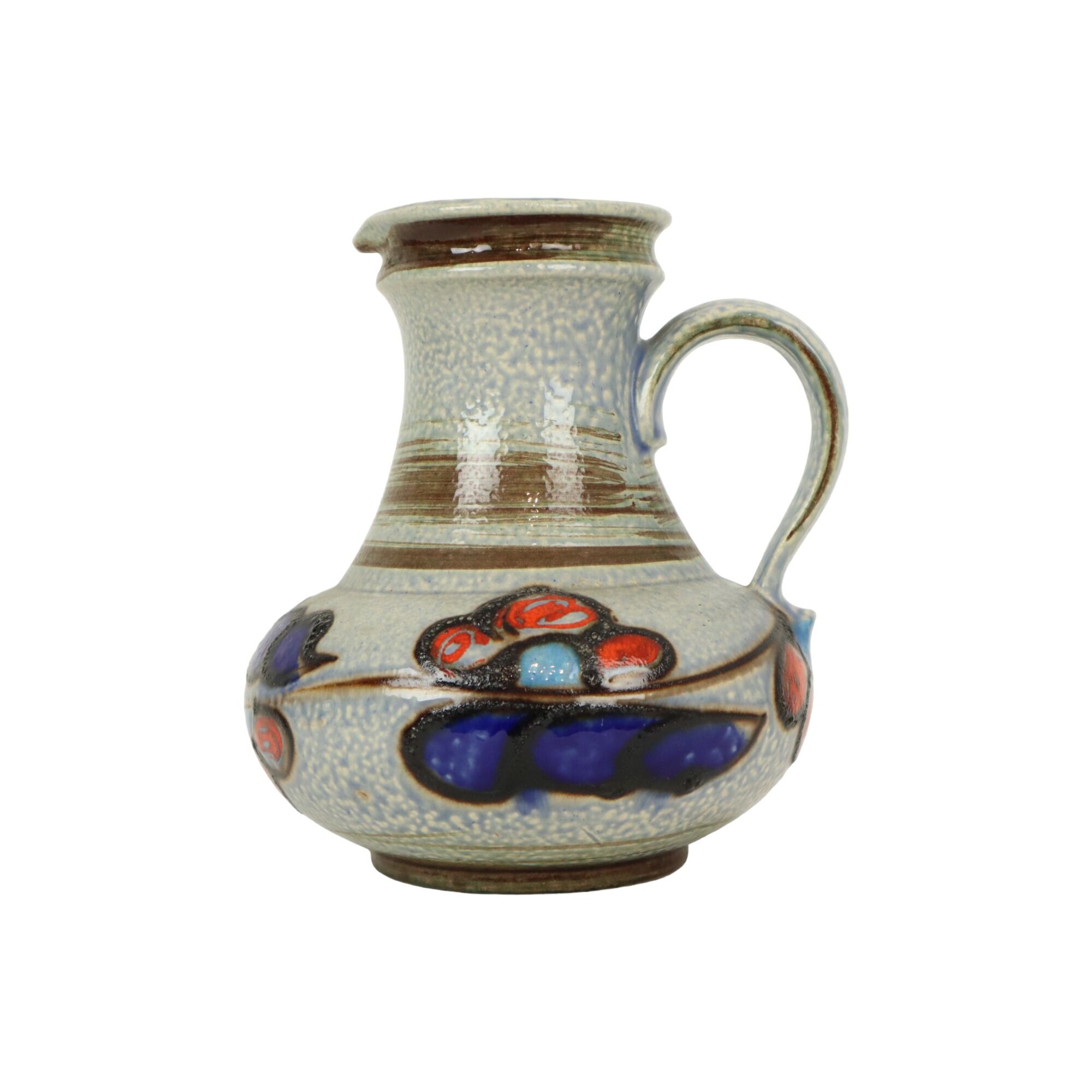 Blue Orange Vintage Vase West Germany Üebelacker Keramik 1808-20