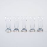 Set of five glasses, Italian design, 1970s, made in Italy
