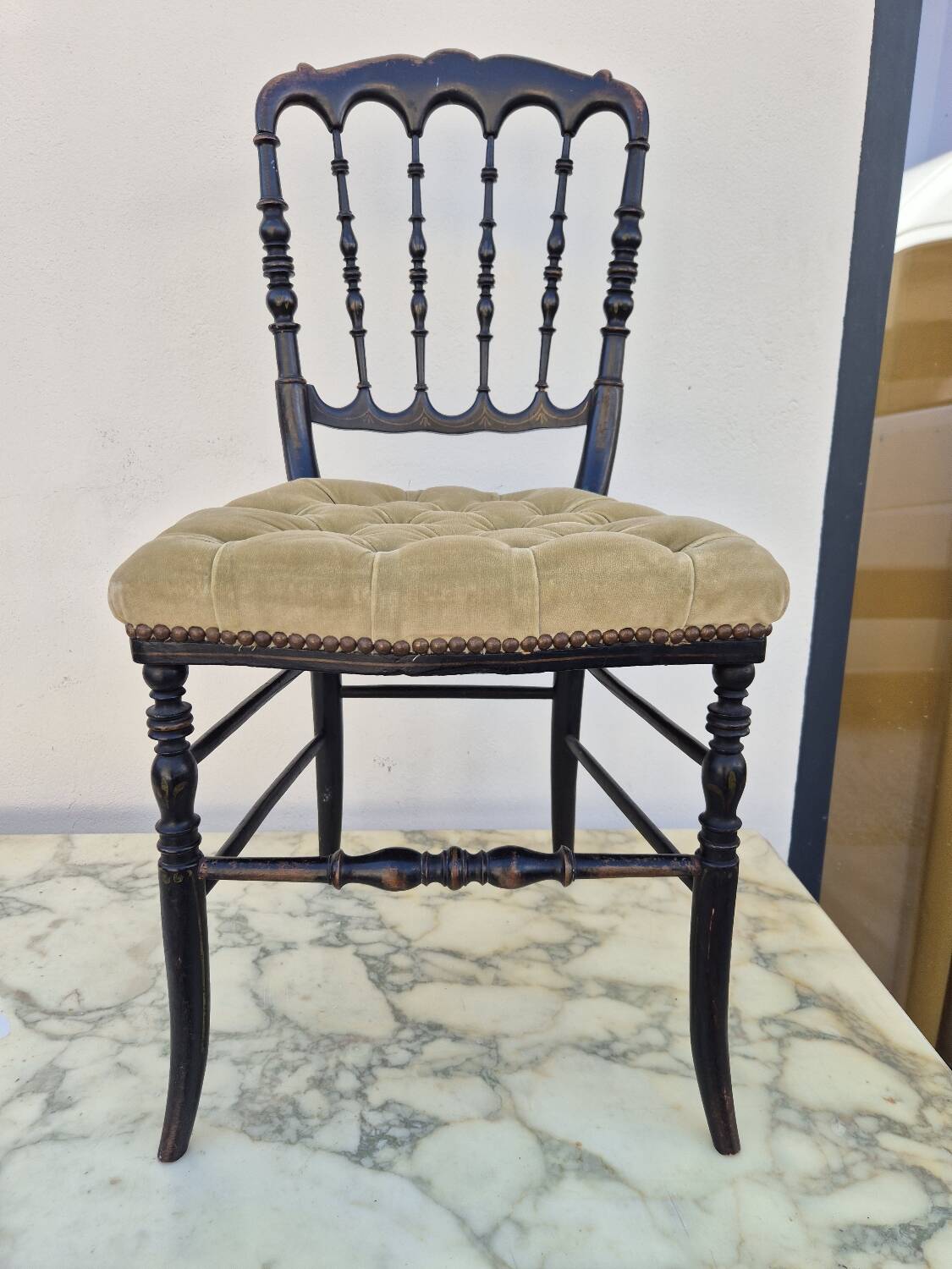 Napoleon III chair in blackened wood, 19th century
