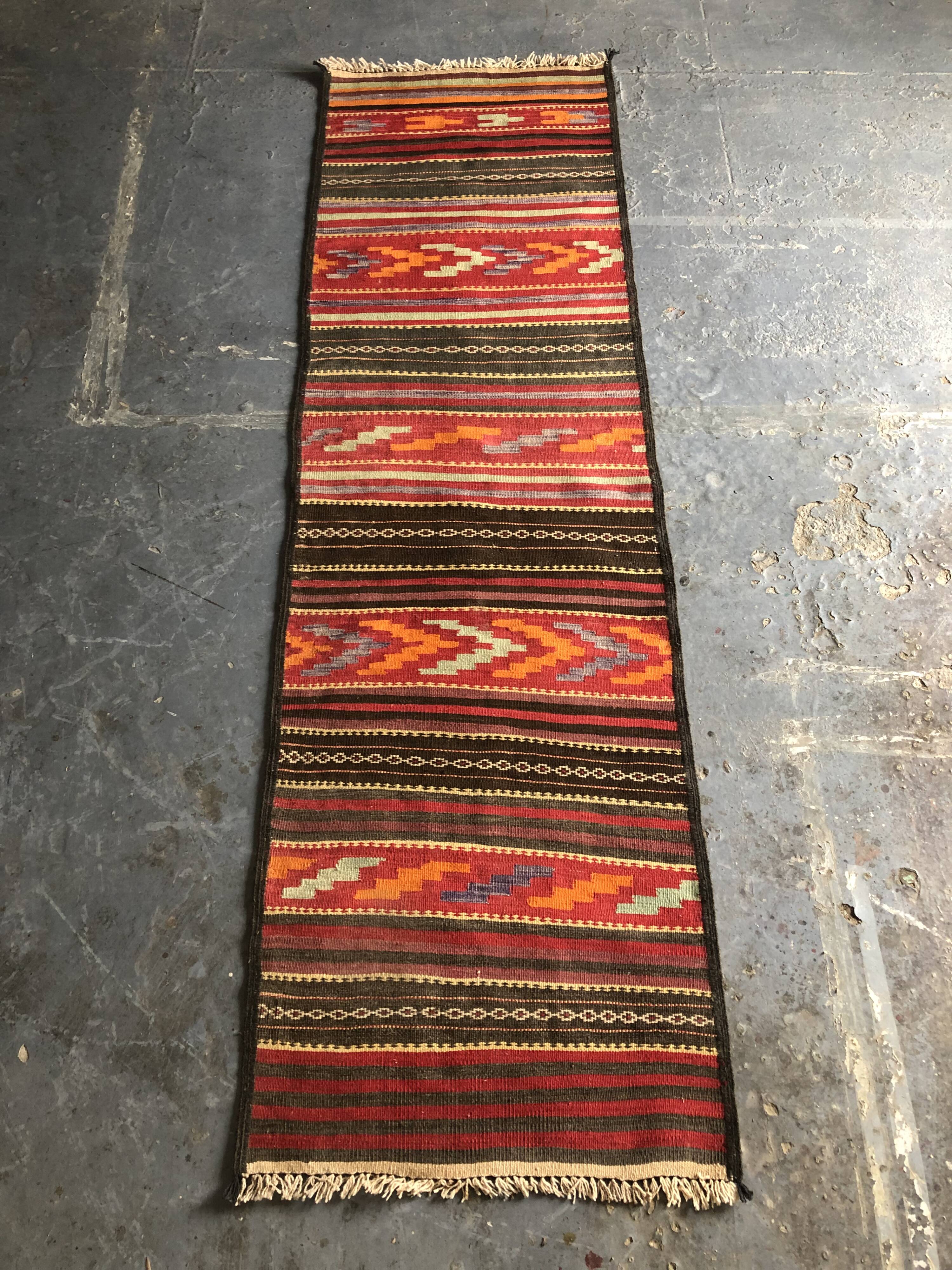 Old oriental corridor carpet 244x72