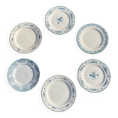Lot de 6 assiettes plates terre de fer dépareillées