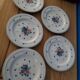 Lot 5 plates for dessert provincial bouquet