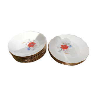 Lot de 15 assiettes anciennes L'Amandinoise années 50