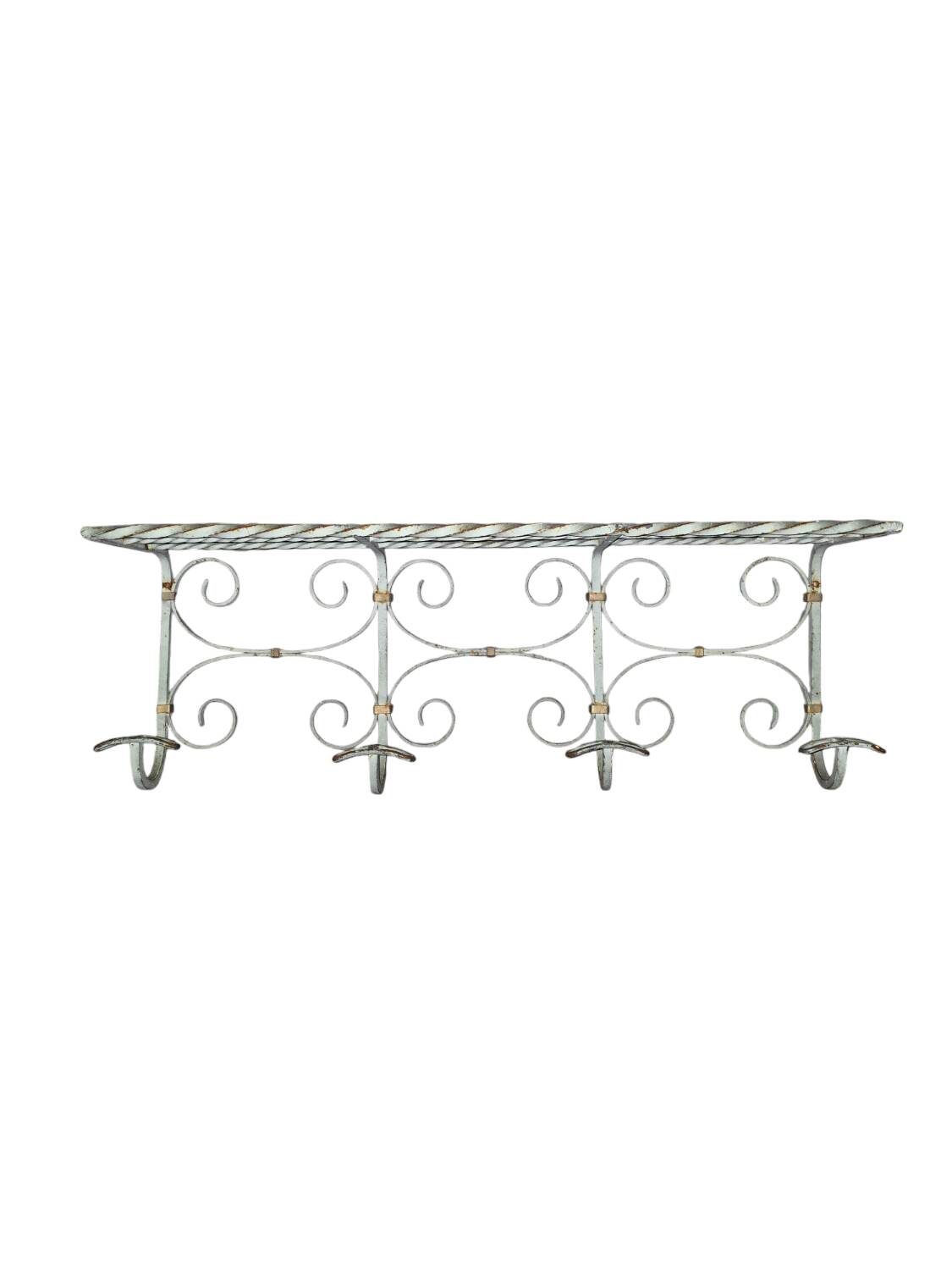 Antique wrought iron coat rack