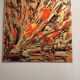 Quadriptyque de peintures abstraites florales au couteau JP Accault