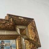 Rectangular gold mirror with vintage Napoleon III style frame