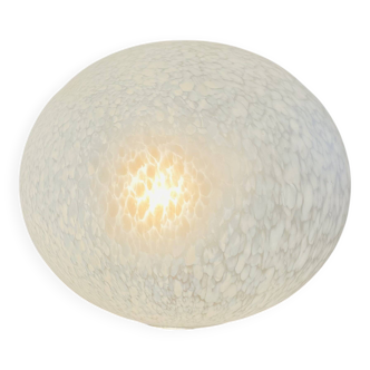 Italian Pebble Lamp in Speckled White Glass 1980 – Vintage Design