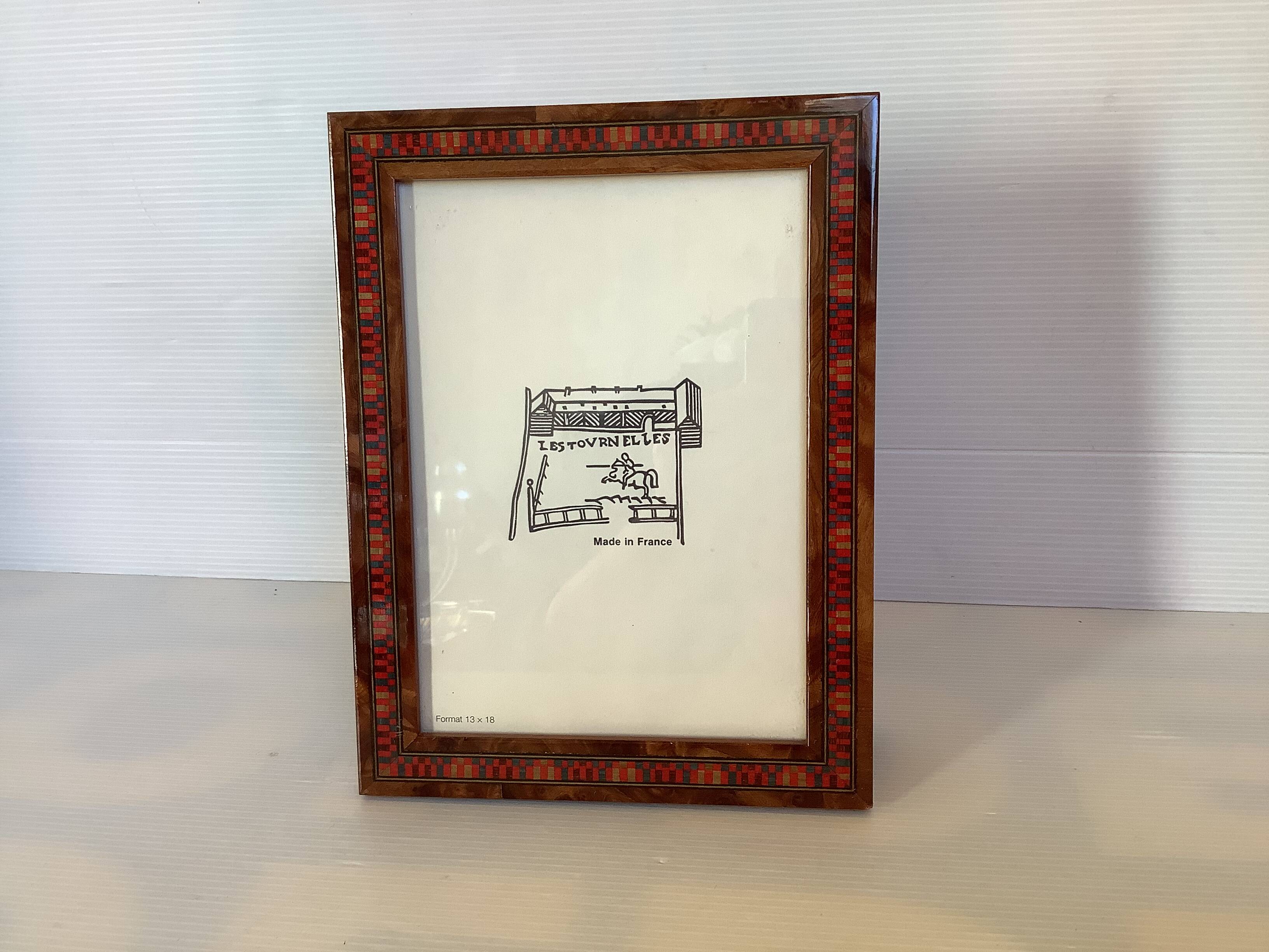 Wooden mosaic frame made in France